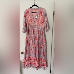Oliphant Pink and Blue Floral Dress